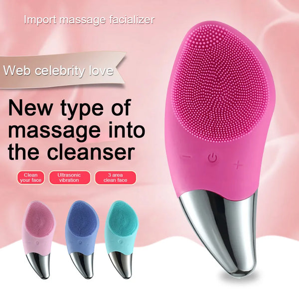 Ultrasonic Electric Silicone Face Cleansing